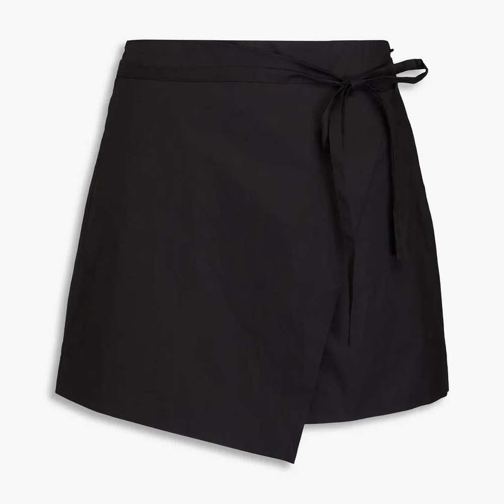 Theory | Cotton Black Wrap Tie Skirt